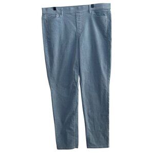 J.Jill Corduroy Pull-On Pants Size Large Dust Blue Straight Leg Stretch